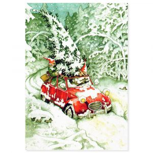 Frauen und Weihnachtsbaum im Auto #25