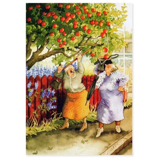 Frauen schütteln Apfelbaum #11