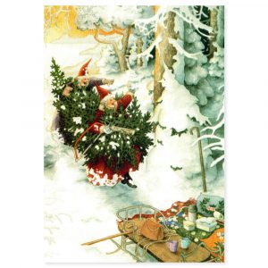 Frauen mit Weihnachtsbaum und Schneegeist #54