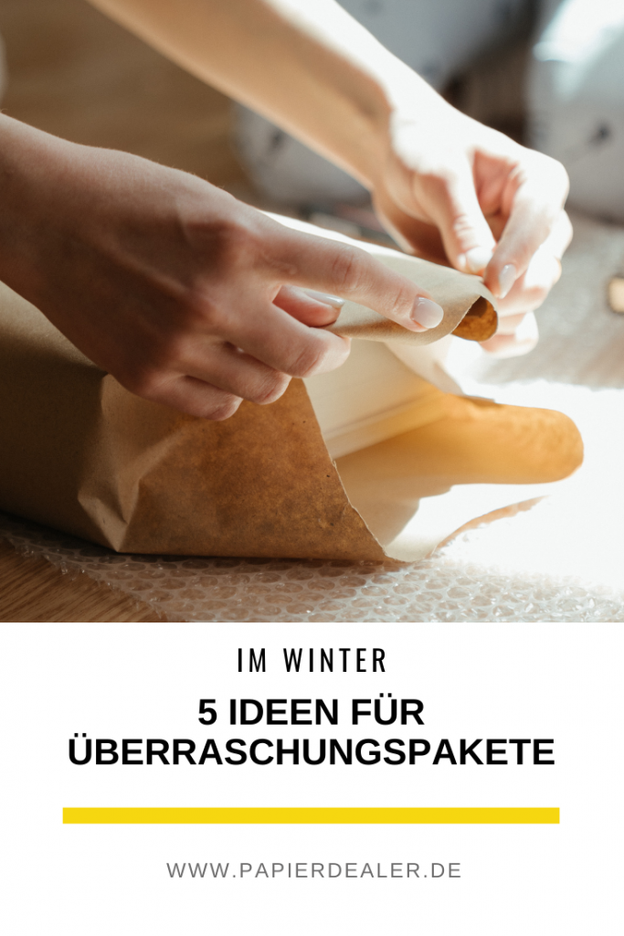 Pinterest-Pin: 5 Ideen für Überraschungspakete im Winter