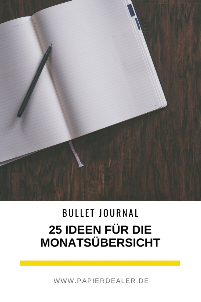 Pinterest-Pin: 25 Ideen für die Monatsübersicht im Bullet Journal