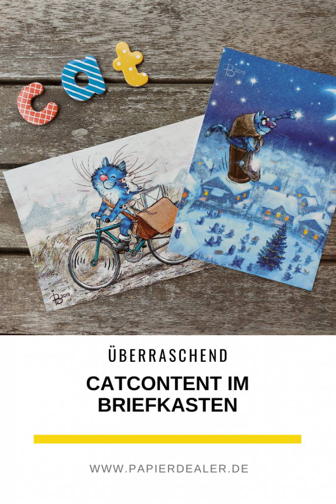 Pinterest-Pin: Catcontent im Briefkasten - die schönsten Katzenpostkarten