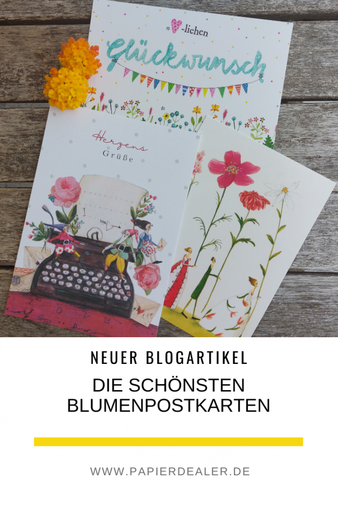 Pinterest-Pin: die schönsten Blumenpostkarten (by papierdealer)
