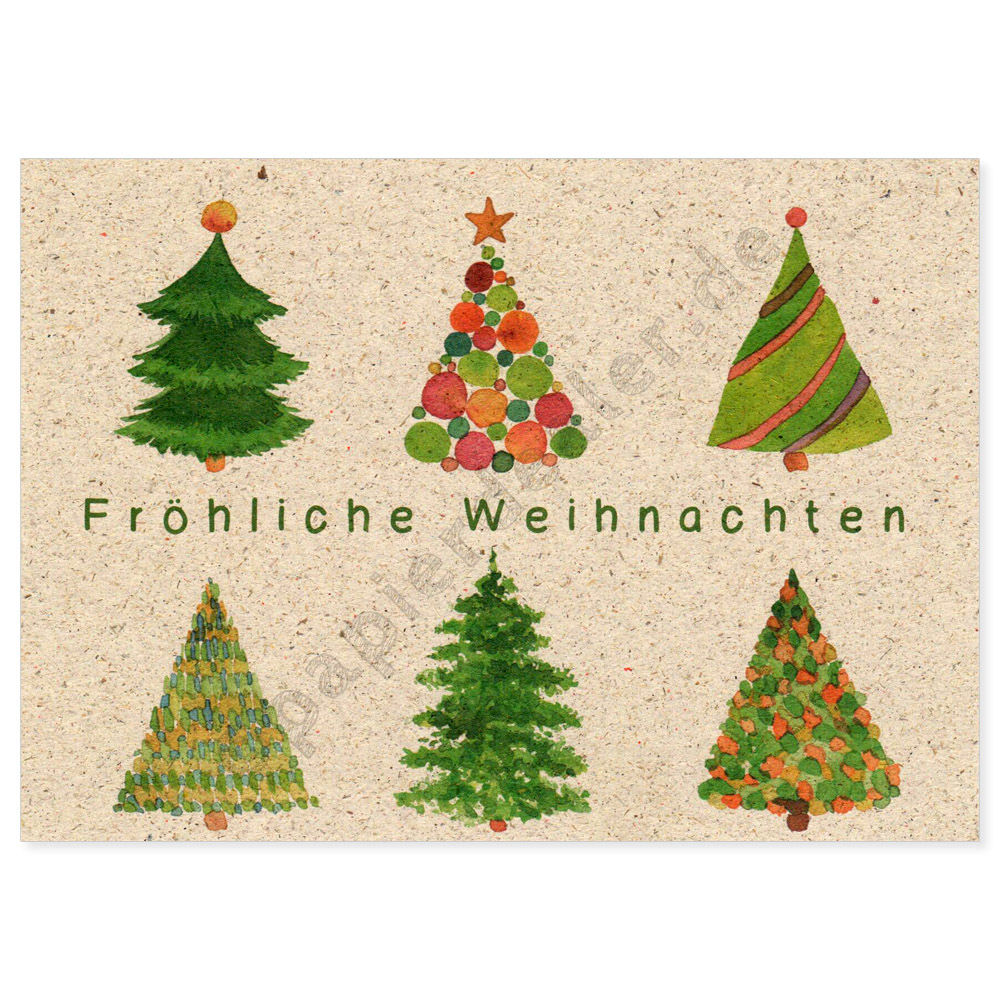 Graskarte Weihnachtsbäume