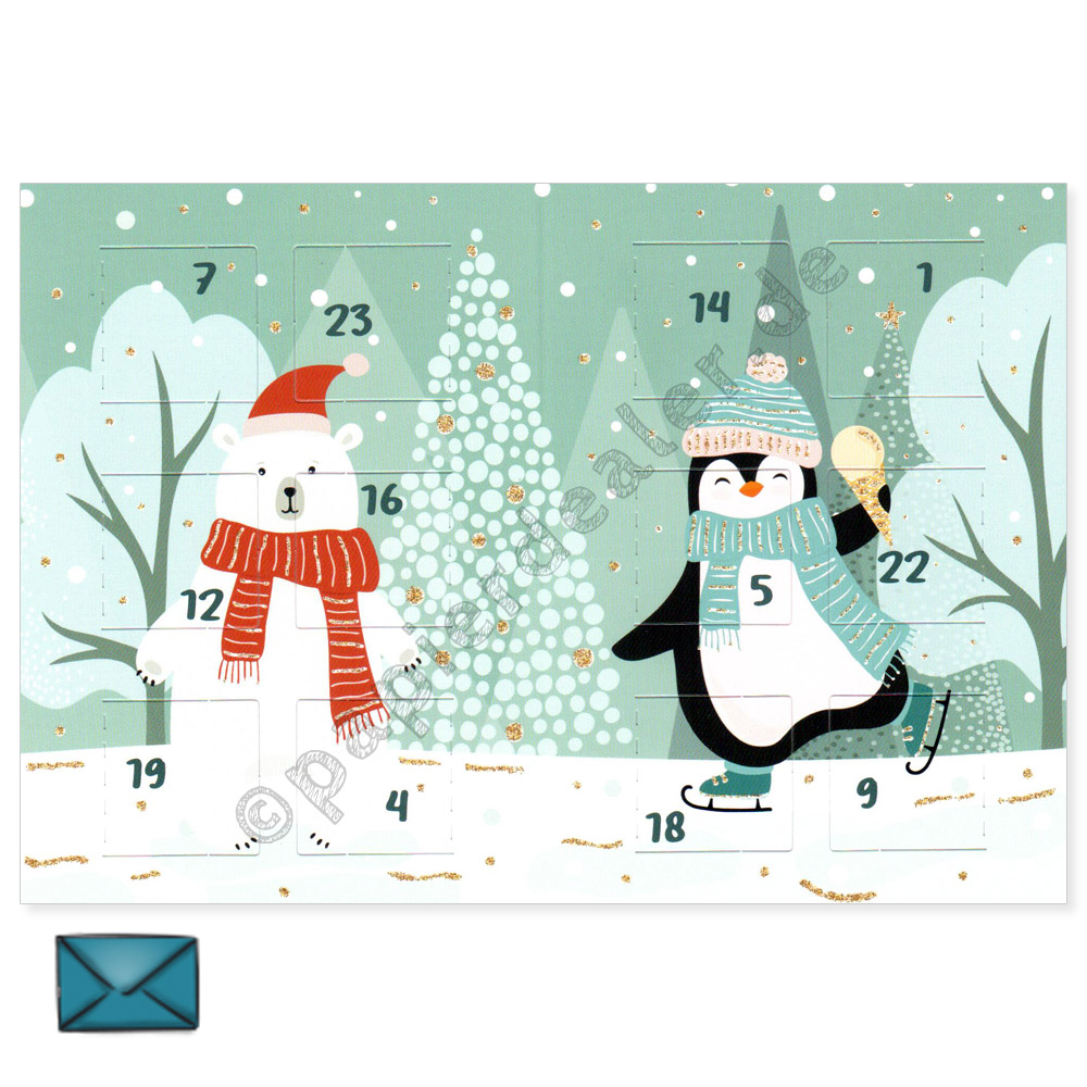Teelichtkalender Pinguin