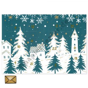 Teelichtkalender Winterdorf